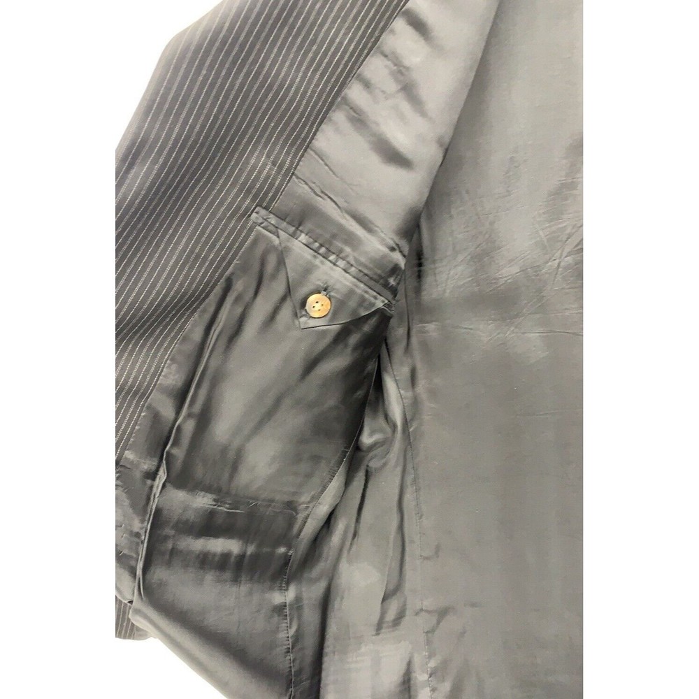 Calvin Klein 2 Piece Suit 42R Pants 38X29 Black Pure Wool Canada Teamster 1998 - Picture 12 of 16